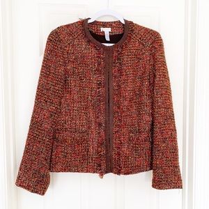 Chico’s Brown-multi Sparkle Tweed Jacket